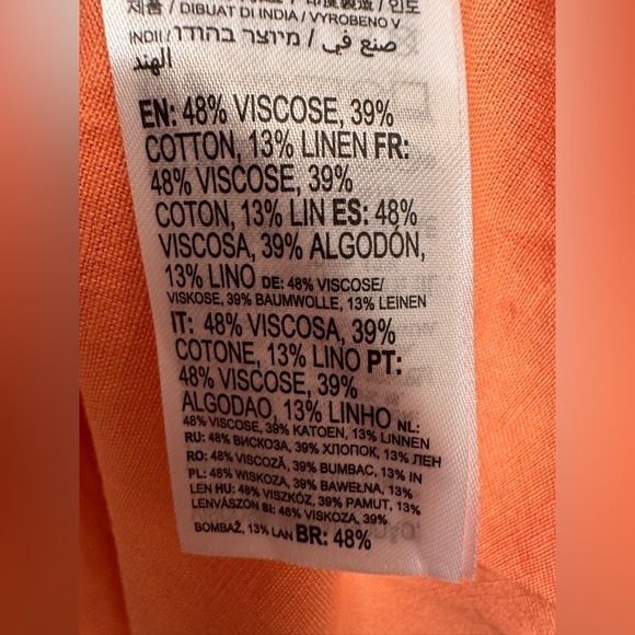 Roxy Moonlit Tide Strappy Orange Linen Blend Dress NWT - Picture 8 of 9
